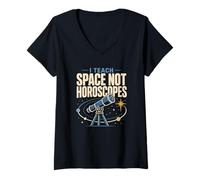 Women's Astronomy Teacher Science Teacher Solar System Gift V-Neck T-Shirt