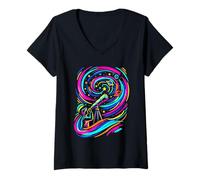 Women's Astronomy Telescope Stargazer 80s Look V-Neck T-Shirt
