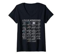 Women's Astrophysics A-Z Space Concepts Educational Chart V-Neck T-Shirt