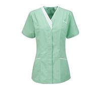 Womens Asymmetrical Tunic with Contrast Trim, Dentist Vet Hospital Beauty Salon, INS33HB (10) (UK 22, Aqua)