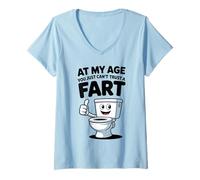 Womens at My Age You Just Can't Trust A Fart Funny Men Women V-Neck T-Shirt