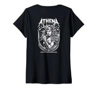 Womens Athena Goddess Rock Frontwoman Olympus Rock and Roll BACK V-Neck T-Shirt