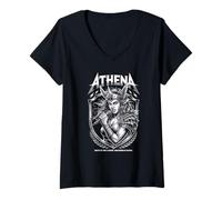 Womens Athena Goddess Rock Frontwoman Olympus Rock and Roll V-Neck T-Shirt