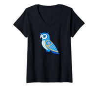 Womens Athenian Owl - Greek Evil Eye - Evil Eye Athenian Owl V-Neck T-Shirt