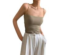 Womens Athletic with Built in Bras Tank Tops 2025 Running Spaghetti Straps Sleeveless Casual Shirts Camisole Gym Square Neck Basic Summer Workout Tank Top Strap Cami Solid Ice Silk Green