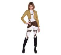 Women's Attack on Titan Costume | Adult Anime Character Outfit with Jacket, Pants, Shirt and Accessories, Multicolor, L