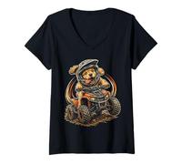 Women's ATV Quad ATVs Puppy Dog V-Neck T-Shirt