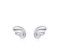 Women's Au585 White Gold Angel Wing Earrings White Moissanite