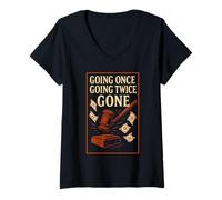 Womens Auction House Staff Antique Appraiser Auctioneer Gift V-Neck T-Shirt