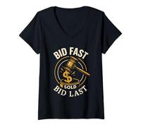 Womens Auction House Staff Antique Appraiser Auctioneer Gift V-Neck T-Shirt