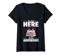 Women's Audiobook Design Accessories for Immersive Storytelling V-Neck T-Shirt