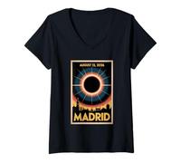 Women's August 12 2026 Eclipse Madrid Group Matching Astronomy Event V-Neck T-Shirt