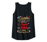 Womens August Birthday Queen Since August 1966 August Girl Tank Top