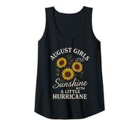 Womens August Girls Are Sunshine With A Little Hurricane Quote Tank Top