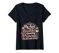 Womens Aunt Says I'm a Beautiful Amazing Princess - V-Neck T-Shirt