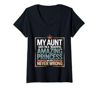 Womens Aunt Says I'm a Beautiful Amazing Princess -- V-Neck T-Shirt
