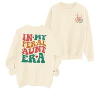 Womens Aunt Sweatshirt In My Feral Aunt Era Shirt Cool Auntie Sweatshirt Women Auntie Gifts Tee 2024 Fall New
