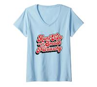 Womens Aunt Tifa Says Smash The Patriarchy Feminist Protest Design V-Neck T-Shirt