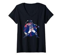 Women's Aussie Baseball Catcher Australian Flag Themed Art Australia V-Neck T-Shirt