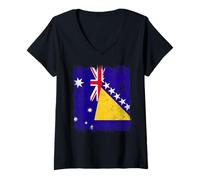 Womens Australia Bosnia and Herzegovina Half Flag V-Neck T-Shirt