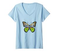 Women's Australia Cairns Birdwing Butterfly Outback Animals Souvenir V-Neck T-Shirt