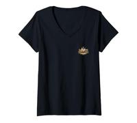 Women's Australia Flag Coat of ARMS Aussie Pride V-Neck T-Shirt