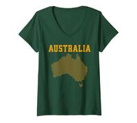 Womens Australia Map Aussie V-Neck T-Shirt