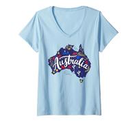 Women's Australia Map Travel Aussie Down Under Australian Home V-Neck T-Shirt