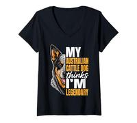 Women's Australian Cattle Dog Lover Heeler V-Neck T-Shirt