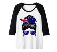 Womens Australian Girl Australia Flag Proud Australian Woman Raglan Baseball Tee
