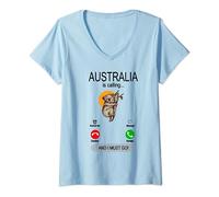 Womens Australian Traveller - Australia is calling V-Neck T-Shirt