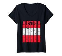 Women's Austria Pride Austrian Flag V-Neck T-Shirt