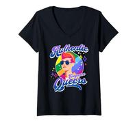 Womens Authentic Elegance Queers Pride Rainbow Style V-Neck T-Shirt