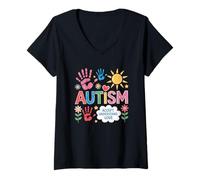 Womens Autism Accept Understand Love V-Neck T-Shirt