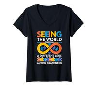 Women's Autism Awareness for Men, Women & Kids. Autism Support V-Neck T-Shirt