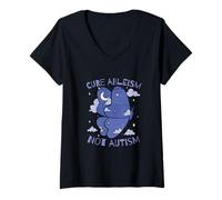 Womens Autism Awareness Puzzle Teacher Women Kid Acceptance Autism V-Neck T-Shirt