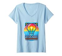 Women's Autism Awareness Thinking Outside The Box Lightbulb Idea V-Neck T-Shirt