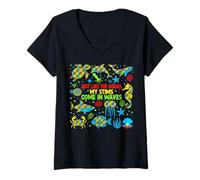 Women's Autism Ocean Waves JUST Like THE Ocean, My STIMS Come in V-Neck T-Shirt