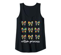 Womens Autism Princess Puzzle Ribbon Bow I Am an Autism Princess Tank Top