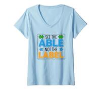 Womens Autism See The Able Not Label V-Neck T-Shirt