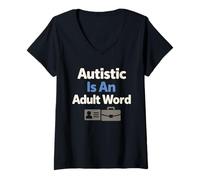 Women's Autistic Adult Neurodivergent Pride Autism Acceptance V-Neck T-Shirt