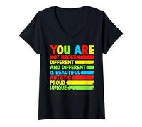 Women's Autistic Pride Keep Shining You are Not Broken Unique V-Neck T-Shirt