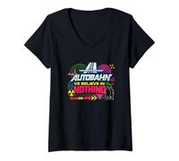 Women's Autobahn Ve Believe in Nothing Retro Nihilist V-Neck T-Shirt
