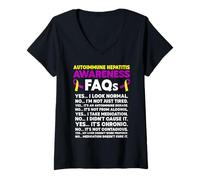 Women's Autoimmune Hepatitis Warrior V-Neck T-Shirt