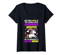 Women's Autoimmune Hepatitis Warrior V-Neck T-Shirt