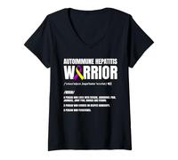 Women's Autoimmune Hepatitis Warrior V-Neck T-Shirt