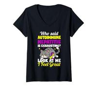 Women's Autoimmune Hepatitis Warrior V-Neck T-Shirt