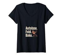 Women's Autolyse Fold Bake Artisan Sourdough Baker Life V-Neck T-Shirt
