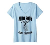 Womens Automotive Autobody Car Painter Auto Body Painter Technician V-Neck T-Shirt
