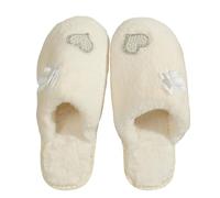 Women's Autumn And Winter Fashion Flower Bun Head Slippers Warm Home Shoes Grandma Slippers for Women (White, 7)